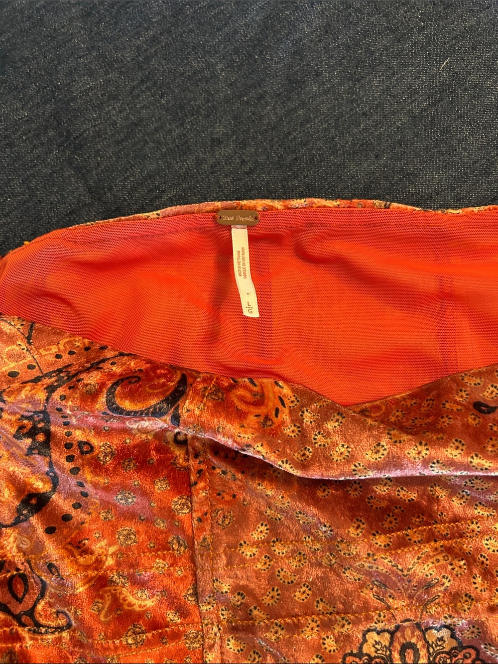 Free People Maxi velvet skirt size L - Picture 3 of 5